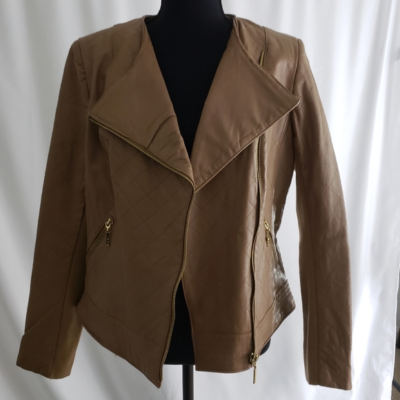 Iman Faux Leather Moto Jacket - Picture 2 of 4